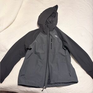The North Face Two-Tone Gray and Black Hooded Shell Jacket